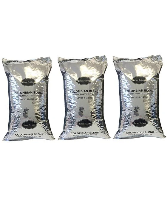 Farmer Brothers Colombian Blend Coffee Bean (3 Bags/5 Lbs Ea.) 3 Farmer Brothers Colombian Blend Coffee Bean (3 Bags/5 Lbs Ea.)