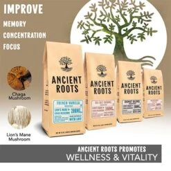 Ancient Roots Hazelnut Medium Roast Flavored Mushroom Ground Coffee 6/12 Oz Bags -Delicious Coffee ancient roots french vanilla flavored mushroom coffee french vanilla coffee1 2 1 1 1 1 1 1 1
