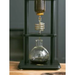 Yama 6-8 Cup Cold Drip Maker Straight Black Wood Frame (32oz) -Delicious Coffee cold brew tower black 3