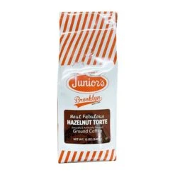 Junior's Most Fabulous Hazelnut Torte, Medium Roast Ground Coffee, 2/12 Oz Bags -Delicious Coffee juniorhazelnut 1