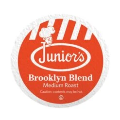 Junior's Most Fabulous Brooklyn Blend, Medium Roast Single Single Serve 4/18 Ct -Delicious Coffee juniors most fabulous brooklyn blend medium roast single single serve 1 ct 1 1