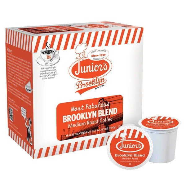Junior's Most Fabulous Brooklyn Blend, Medium Roast Single Single Serve 18 Ct 3 Junior's Most Fabulous Brooklyn Blend, Medium Roast Single Single Serve 18 Ct