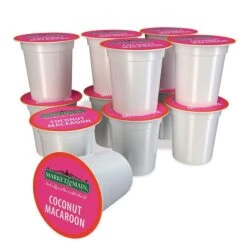 Market & Main Coconut Macaroon Single Serve Coffee Cups, 2 Boxes (24 Cups) -Delicious Coffee market main onecup coconut macaroon compatible with keurig k cup brewers 12 count1 2