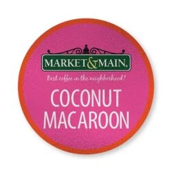 Market & Main Coconut Macaroon Single Serve Coffee Cups, 2 Boxes (24 Cups) -Delicious Coffee market main onecup coconut macaroon compatible with keurig k cup brewers 12 count2 2