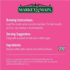 Market & Main Coconut Macaroon Single Serve Coffee Cups, 2 Boxes (24 Cups) -Delicious Coffee market main onecup coconut macaroon compatible with keurig k cup brewers 12 count5 2