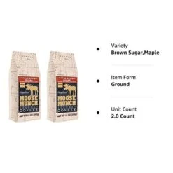Harry & David Moose Munch Maple Brown Sugar Ground Gourmet Coffee 2 Bags -Delicious Coffee mbs1