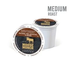 Moose Munch Northwest, Dark Chocolate Caramel, Milk Chocolate Caramel, MapleVanilla 4/18 Ct -Delicious Coffee moosemunchdarkcaramel 1 1