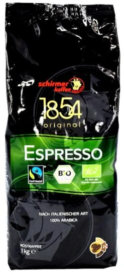 Schirmer Espresso Fair Trade And Organic Coffee Beans -Delicious Coffee schirmer kaffee 1854 origial espresso bio nach italienischer art kl