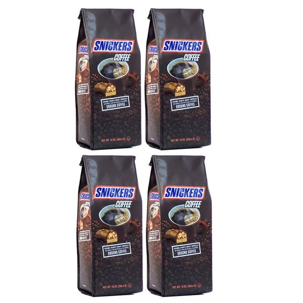 Snickers Caramel, Peanuts, Nougat And Chocolate, Naturally And Artificially Flavored Ground Coffee, 4/10 Oz Bags 3 Snickers Caramel, Peanuts, Nougat And Chocolate, Naturally And Artificially Flavored Ground Coffee, 4/10 Oz Bags