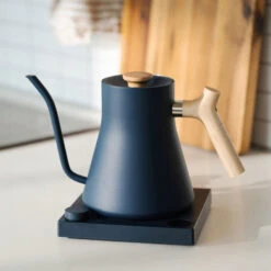 Stagg EKG Kettle - Stone Blue W/ Maple -Delicious Coffee stagg ekg stoneb 2