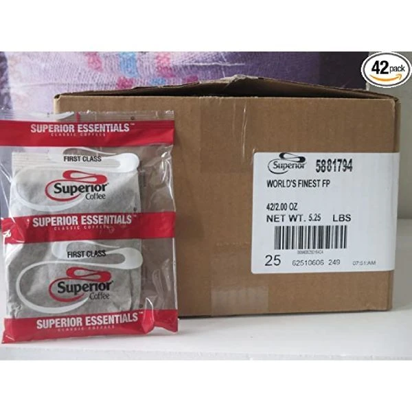 Superior World's Finest Ground Coffee (42 Bags/2 Oz) Filter Pack 4 Superior World's Finest Ground Coffee (42 Bags/2 Oz) Filter Pack - Image 2