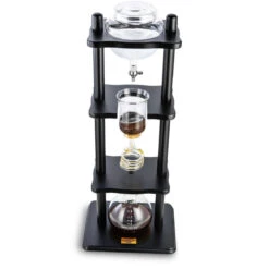 Yama 6-8 Cup Cold Drip Maker Straight Black Wood Frame (32oz) -Delicious Coffee tower top view